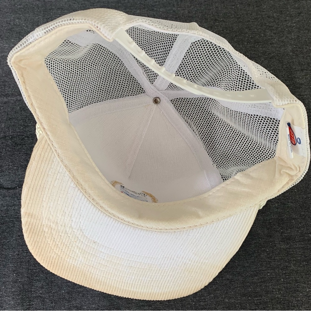 Vintage Corduroy Chevron Embroidered White Mesh Snapback Hat COED Oil & Gas - Picture 5 of 9
